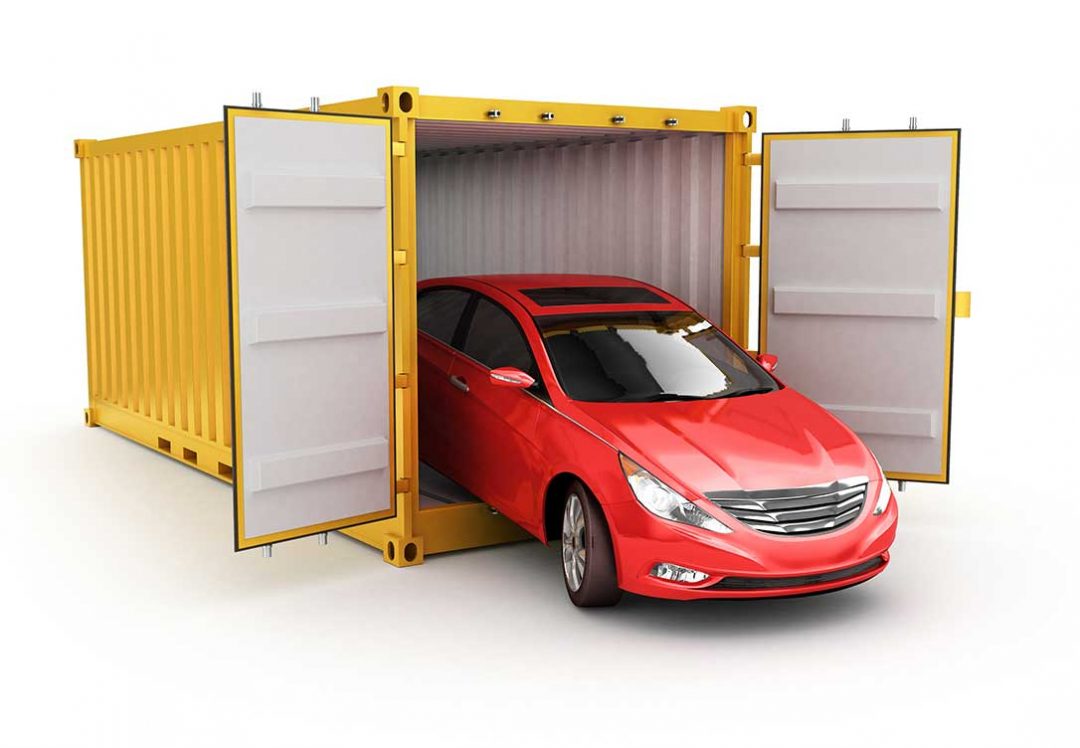 construction sites importing cars shipping containers